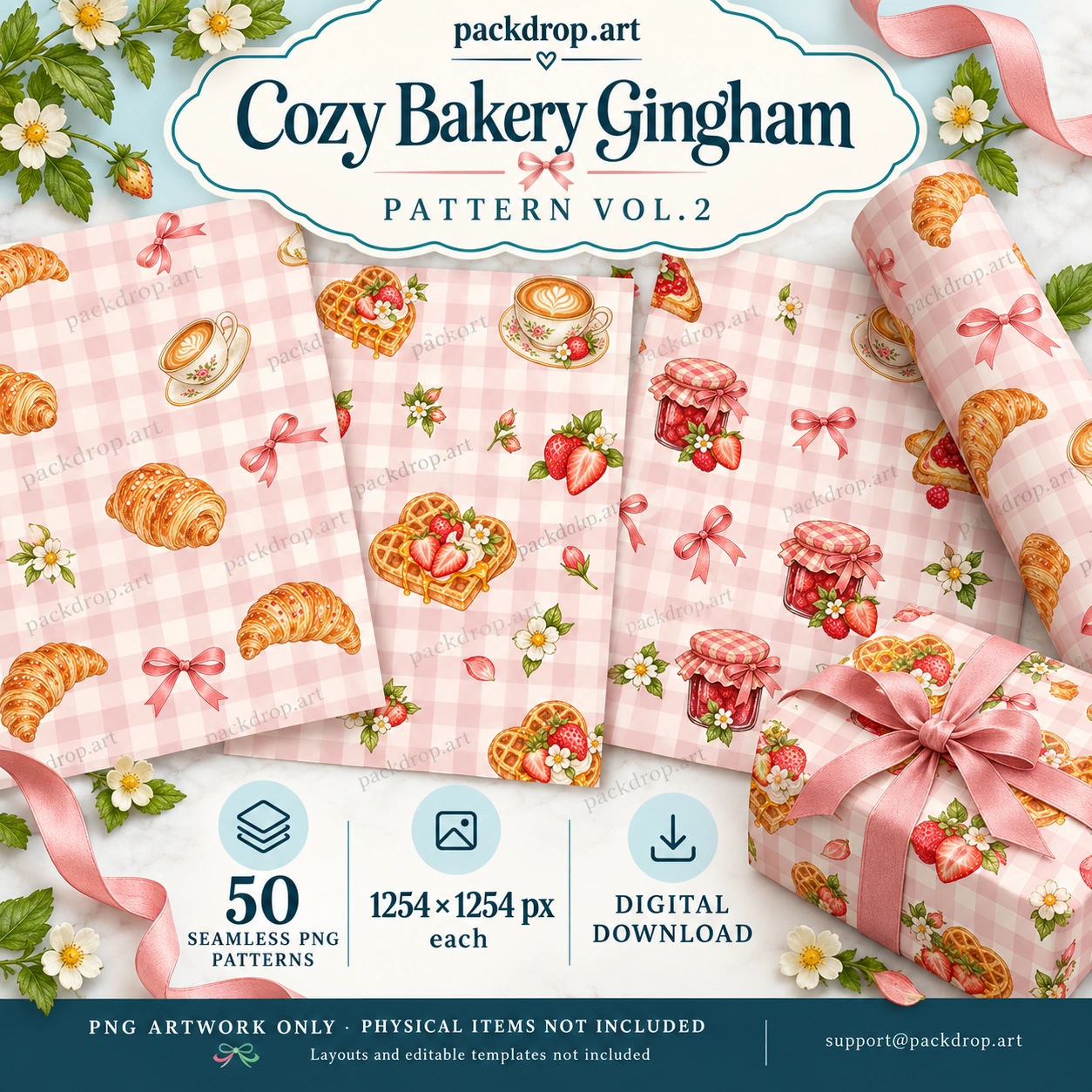 Cozy Bakery Gingham — Pattern Vol. 2 — Cozy Bakery Gingham digital-paper cover